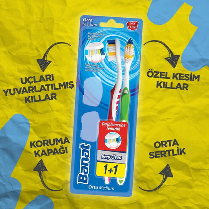 Banat Deep Clean Diş Fırçası 1+1